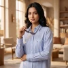 Luxever Women's Striped Cotton Shirt