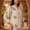 Luxever Women's Floral Embroidered Cotton Top