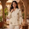 Luxever Women's Floral Embroidered Cotton Top