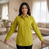 Luxever Women's Floral Embroidered Cotton Shirt