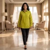 Luxever Women's Floral Embroidered Cotton Shirt