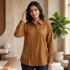 Luxever Women's Floral Embroidered Cotton Shirt