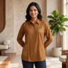 Luxever Women's Floral Embroidered Cotton Shirt