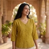 Luxever Women's Embroidered Cotton Top