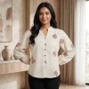 Luxever Women's Floral Embroidered Cotton Top
