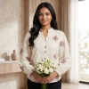 Luxever Women's Floral Embroidered Cotton Top
