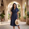 Luxever Women's Solid Cotton Shirt Dress
