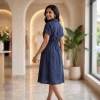 Luxever Women's Solid Cotton Shirt Dress