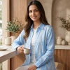 Luxever Women's Embroidered Cotton Shirt
