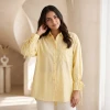 Luxever Lemon Yellow Cotton Shirt for Women