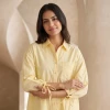 Luxever Lemon Yellow Cotton Shirt for Women