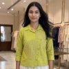 Luxever Women's Floral Embroidered Cotton Shirt