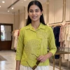 Luxever Women's Floral Embroidered Cotton Shirt