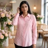 Luxever Women's Floral Embroidered Cotton Shirt