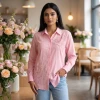 Luxever Women's Floral Embroidered Cotton Shirt