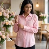 Luxever Women's Floral Embroidered Cotton Shirt