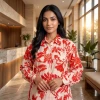 Luxever Women's Floral Print Cotton Shirt