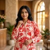 Luxever Women's Floral Print Cotton Shirt