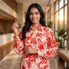 Luxever Women's Floral Print Cotton Shirt