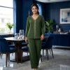 Luxever Olive Green Lace Embroidered Co-ord Set for Women