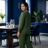 Luxever Olive Green Lace Embroidered Co-ord Set for Women