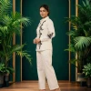 Luxever Ivory Floral Embroidered Co-ord Set for Women