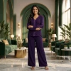 Luxever Deep Purple Lace Embroidered Co-ord Set for Women