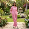 Luxever Pink Floral Embroidered Co-ord Set for Women