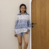 Sanganeri Girls/Women Blue Shirts