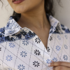 Sanganeri Girls/Women Blue Shirts