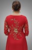 Red A-Line Kurta with Zari Work