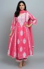 Women's Cotton Chikankari Anarkali Kurta Set with Pants & Dupatta