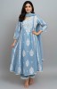 Women's Cotton Chikankari Anarkali Kurta Set with Pants & Dupatta