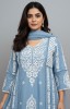 Women's Cotton Chikankari Anarkali Kurta Set with Pants & Dupatta